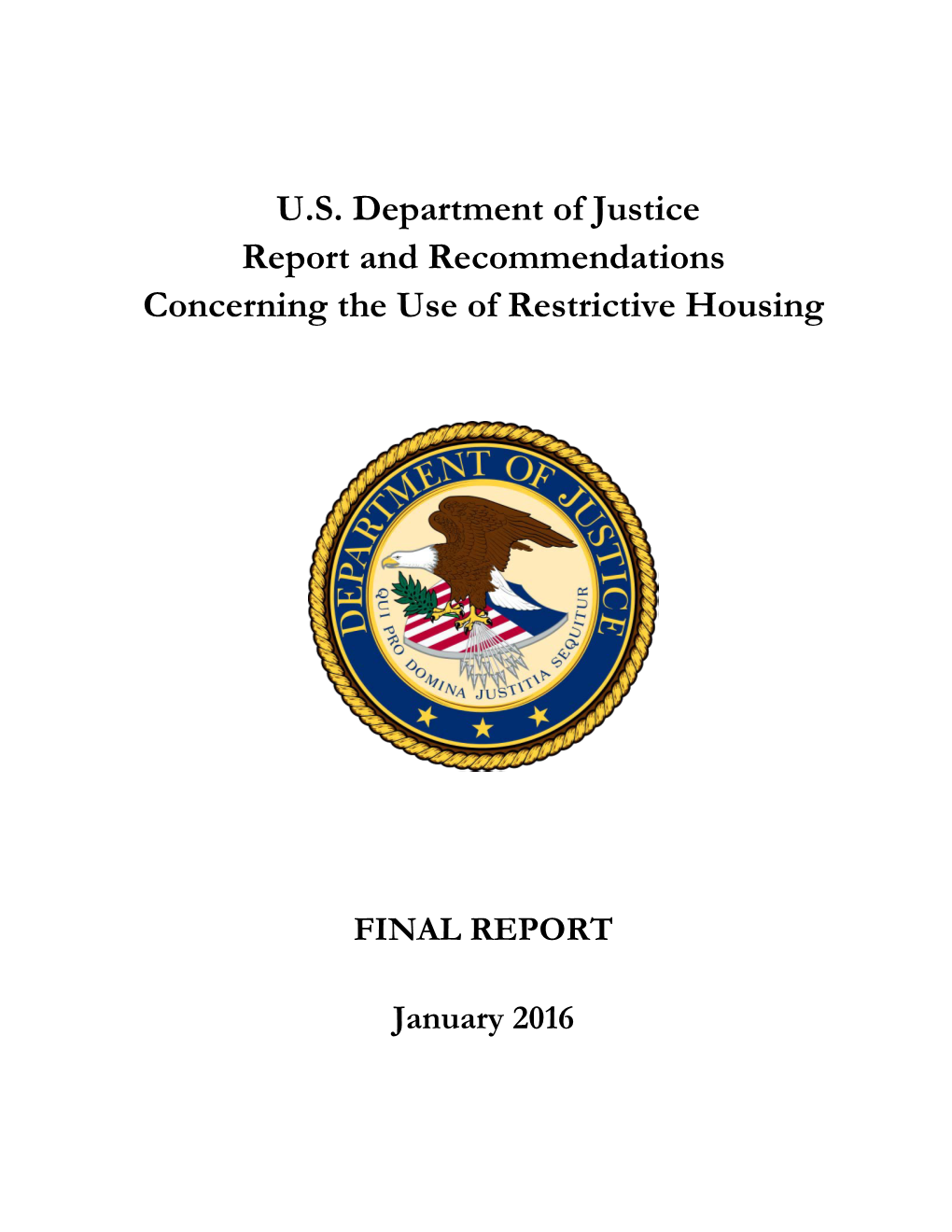 Restrictive Housing in the Federal Bureau of Prisons