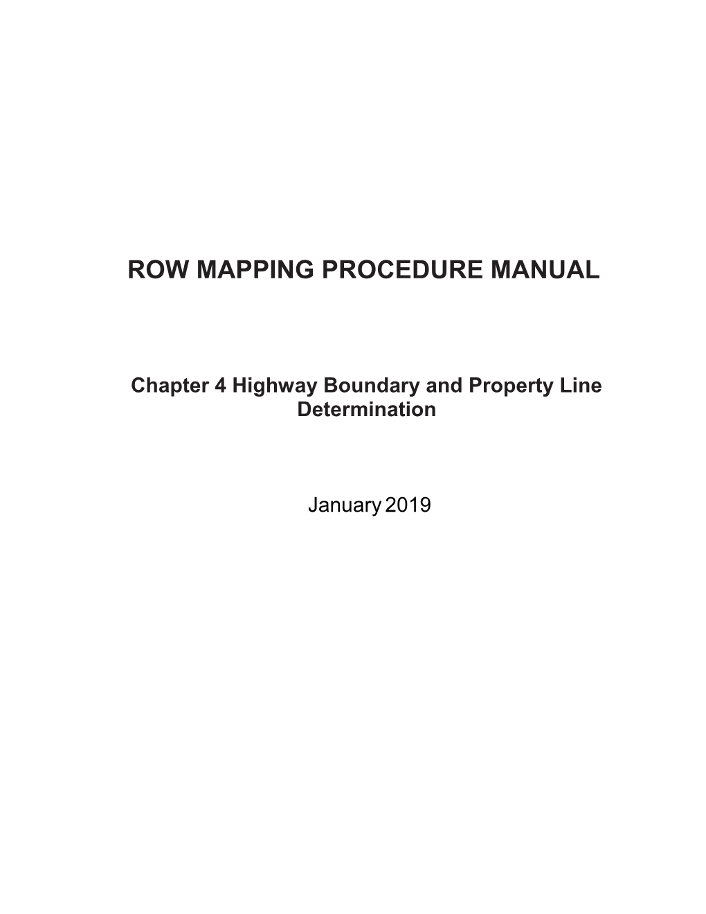 Chapter 4 Highway Boundary and Property Line Determination