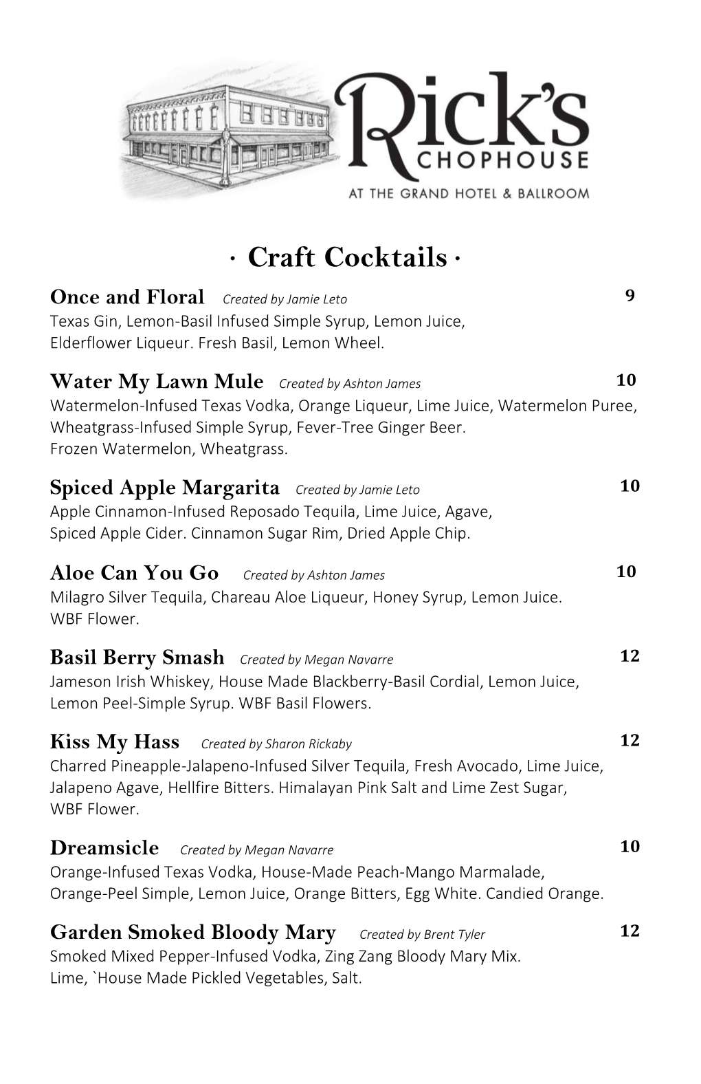 ∙ Craft Cocktails ∙