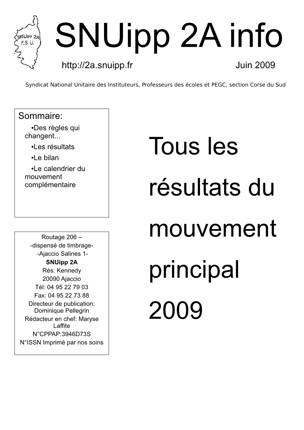 Snuipp 2A Info Juin 2009