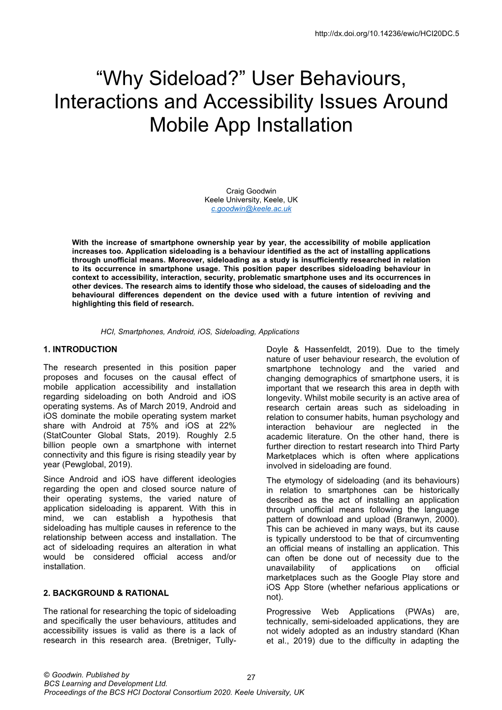 “Why Sideload?” User Behaviours, Interactions and Accessibility Issues Around Mobile App Installation