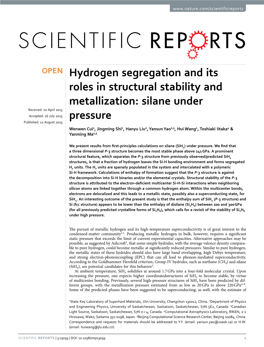 Hydrogen Segregation and Its Roles in Structural Stability and Metallization