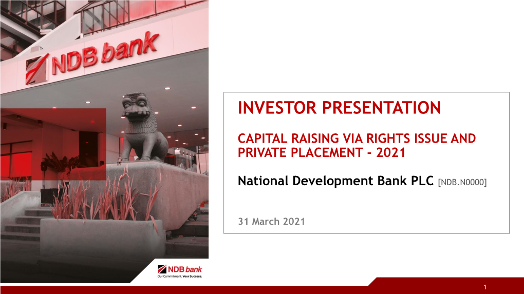 NDB Investor Presentation