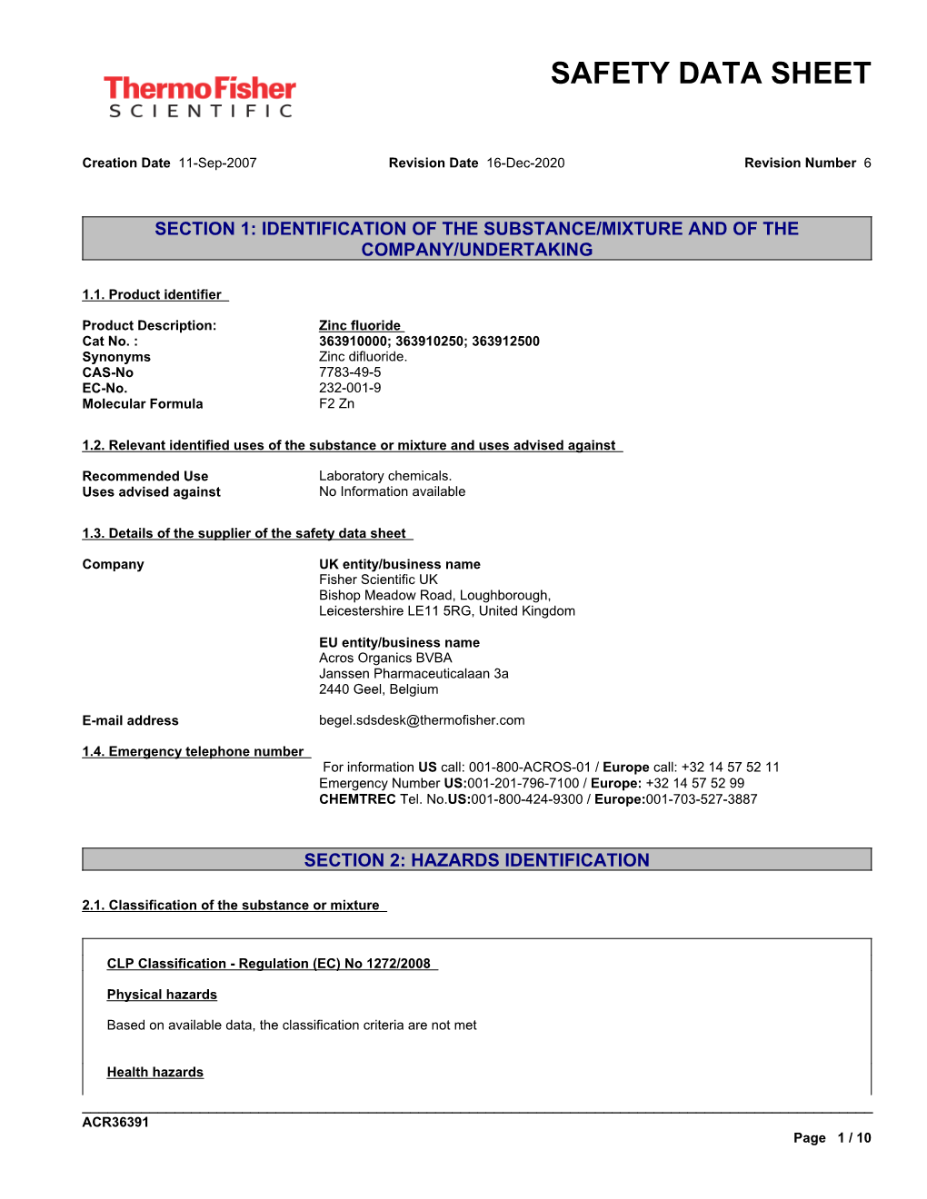 Safety Data Sheet