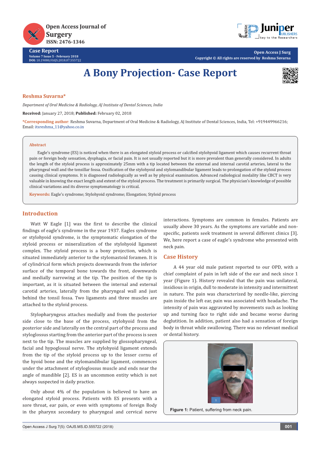 A Bony Projection- Case Report