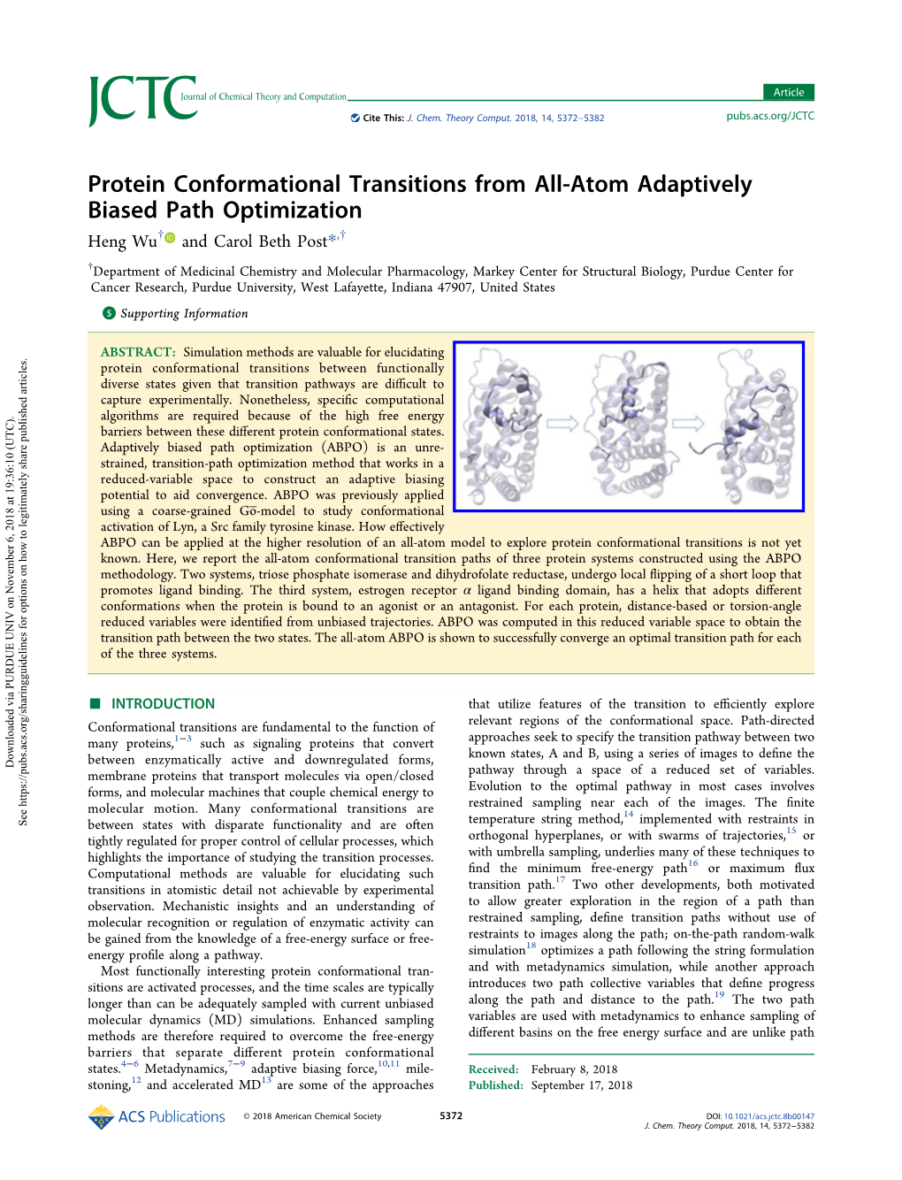 Protein Conformational Transitions from All-Atom Adaptively Biased Path Optimization