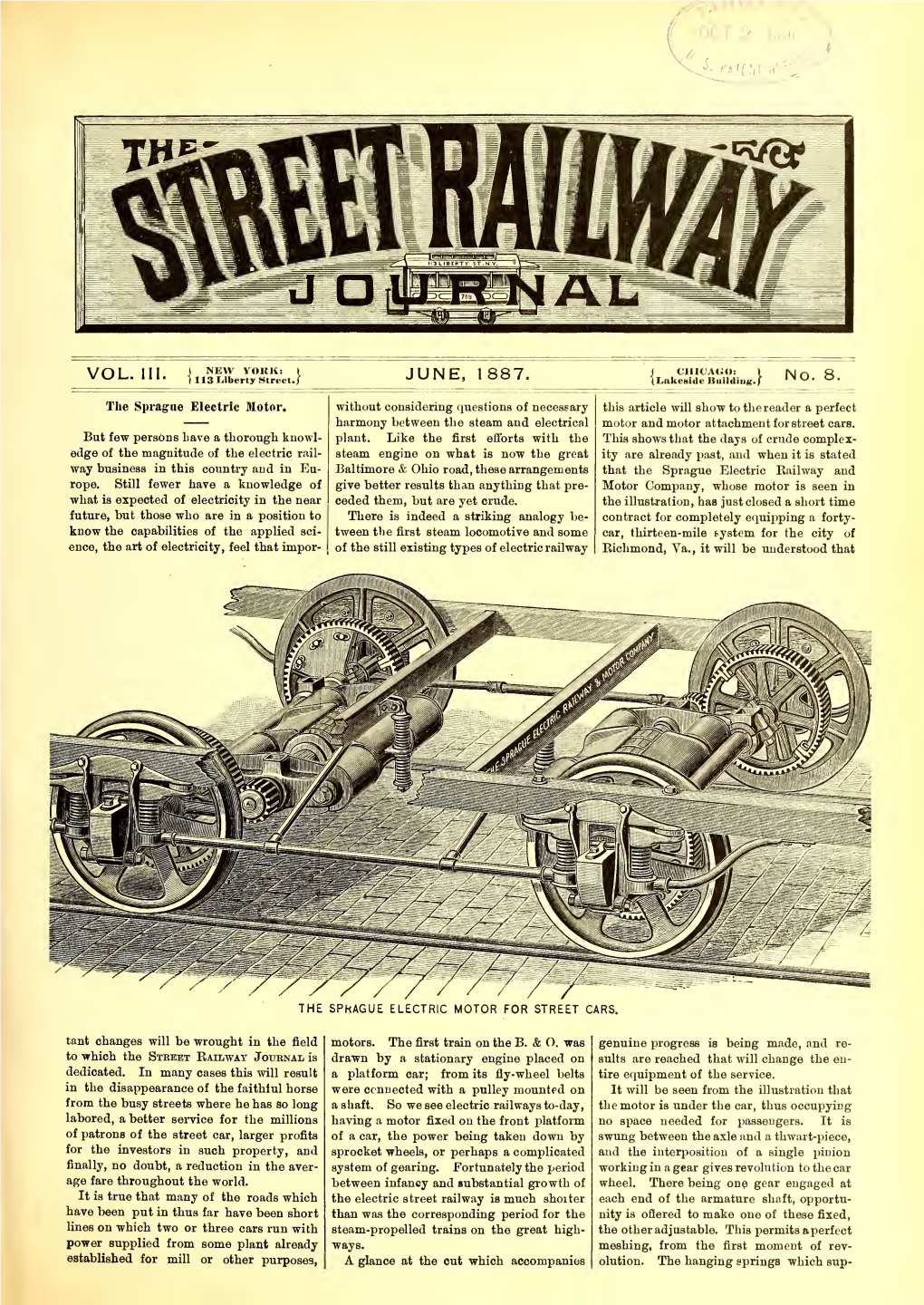 The Street Railway Journal Is Drawn by a Stationary Engine Placed on Sults Are Reached That Will Change the En- Dedicated
