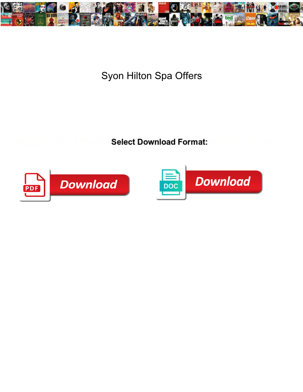 Syon Hilton Spa Offers