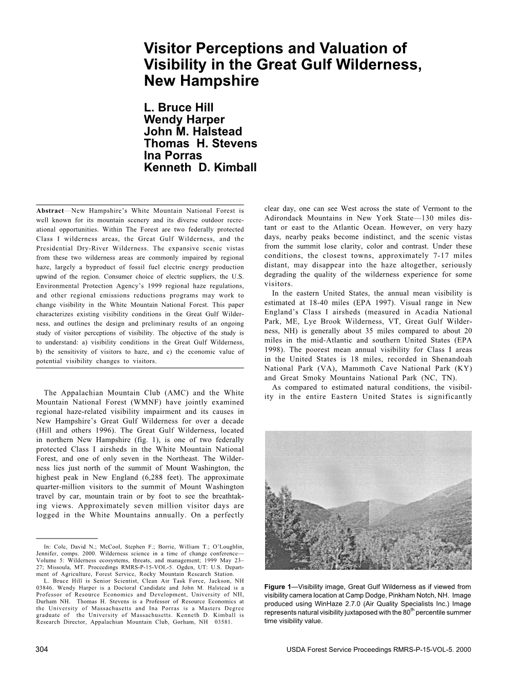 Wilderness Science in a Time of Change Conference— Volume 5: Wilderness Ecosystems, Threats, and Management; 1999 May 23– 27; Missoula, MT
