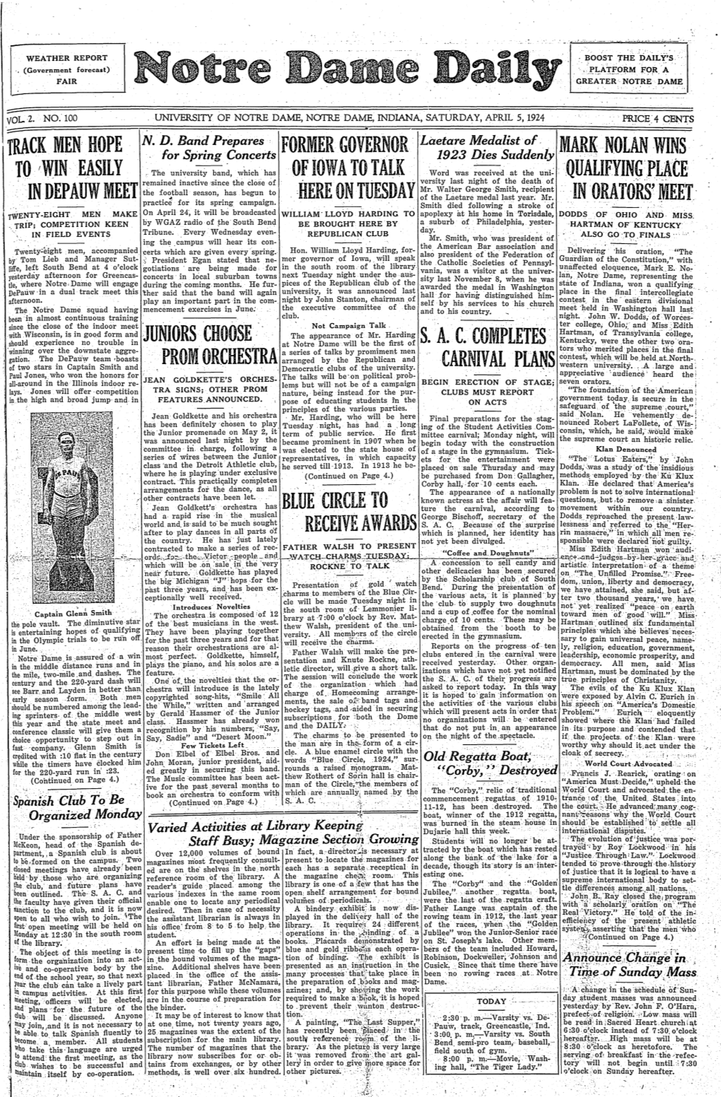 Notre Dame Daily 1924-04-05