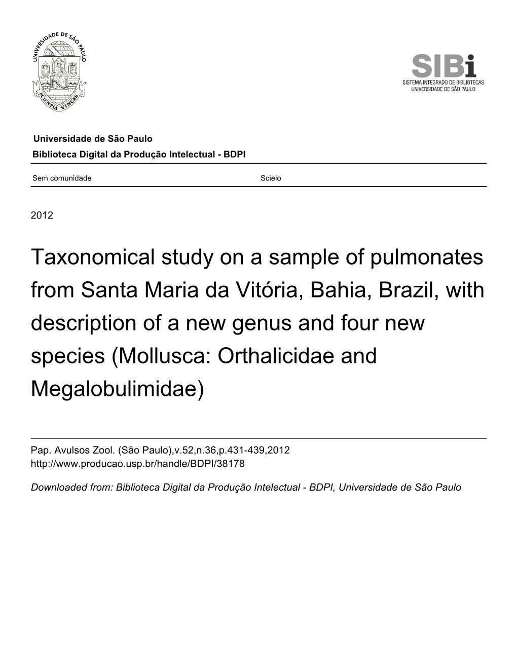 Taxonomical Study on a Sample of Pulmonates from Santa