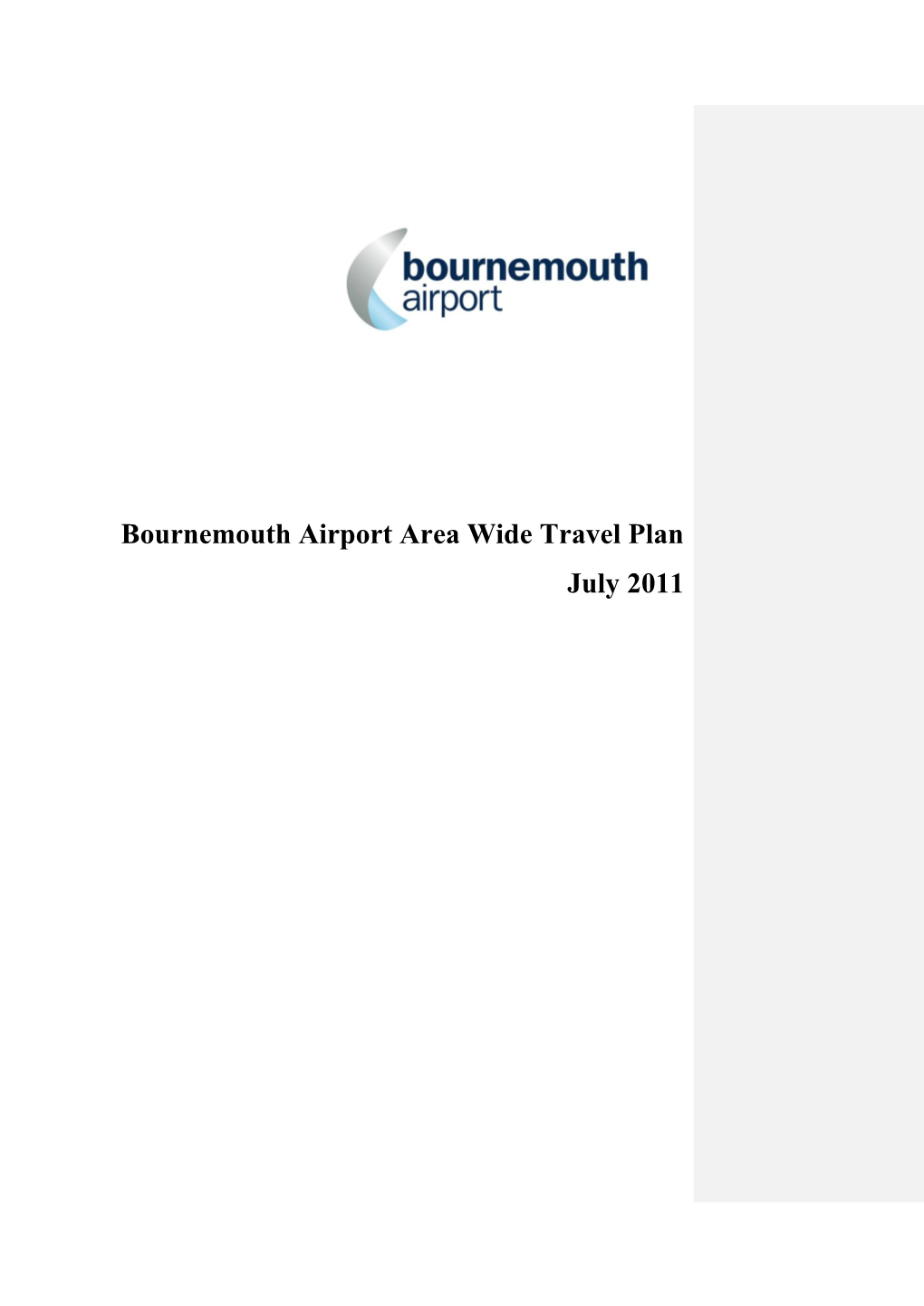 Bournemouth Airport Area Wide Travel Plan July 2011