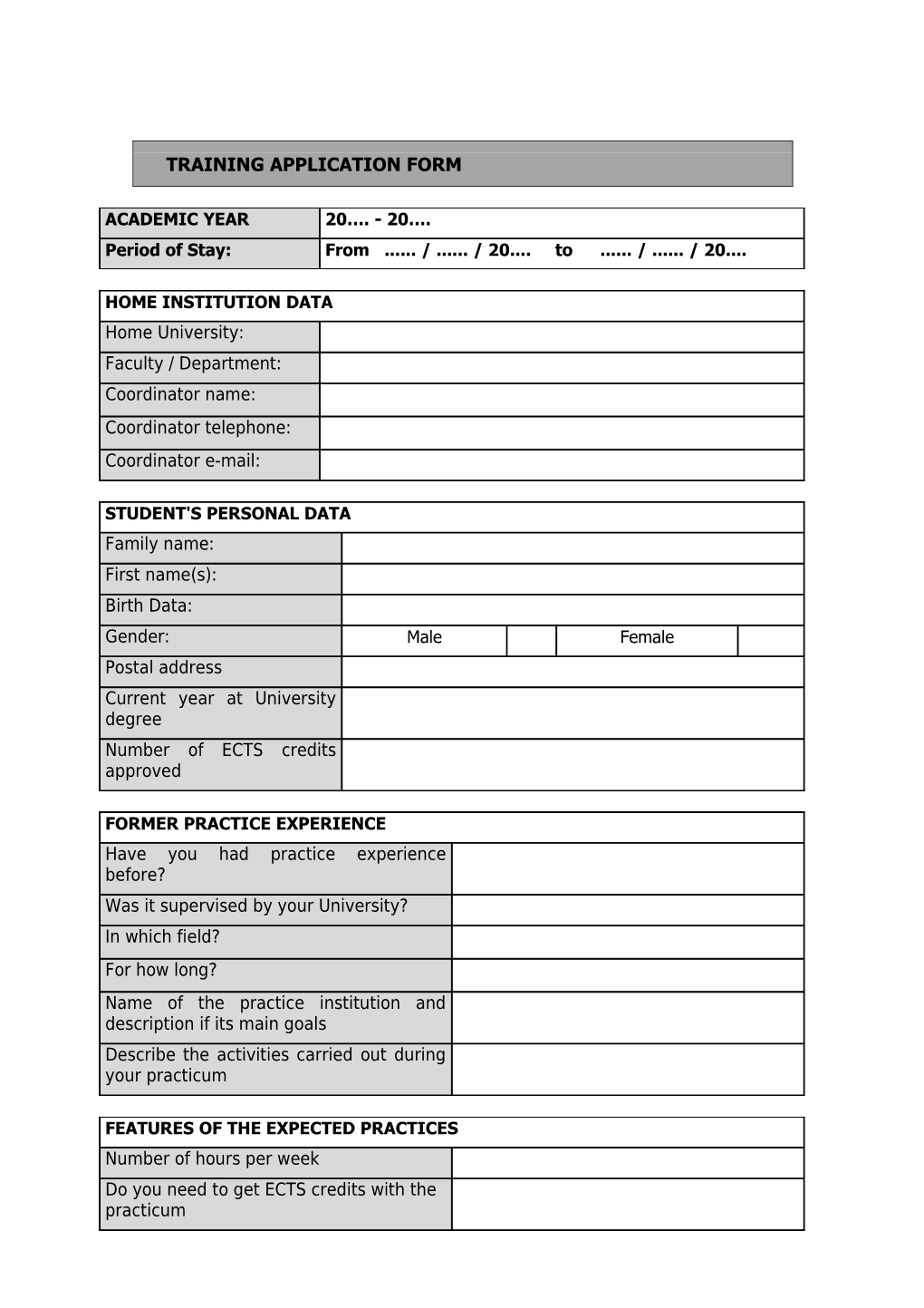 Training Application Form s1