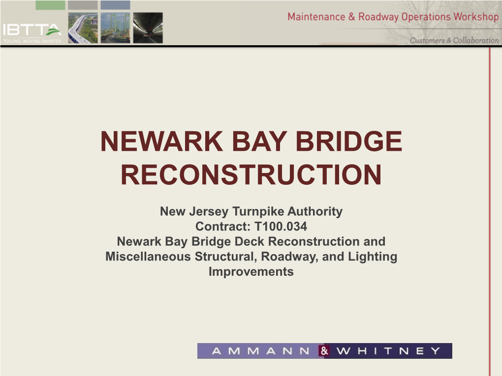 Newark Bay Bridge Reconstruction