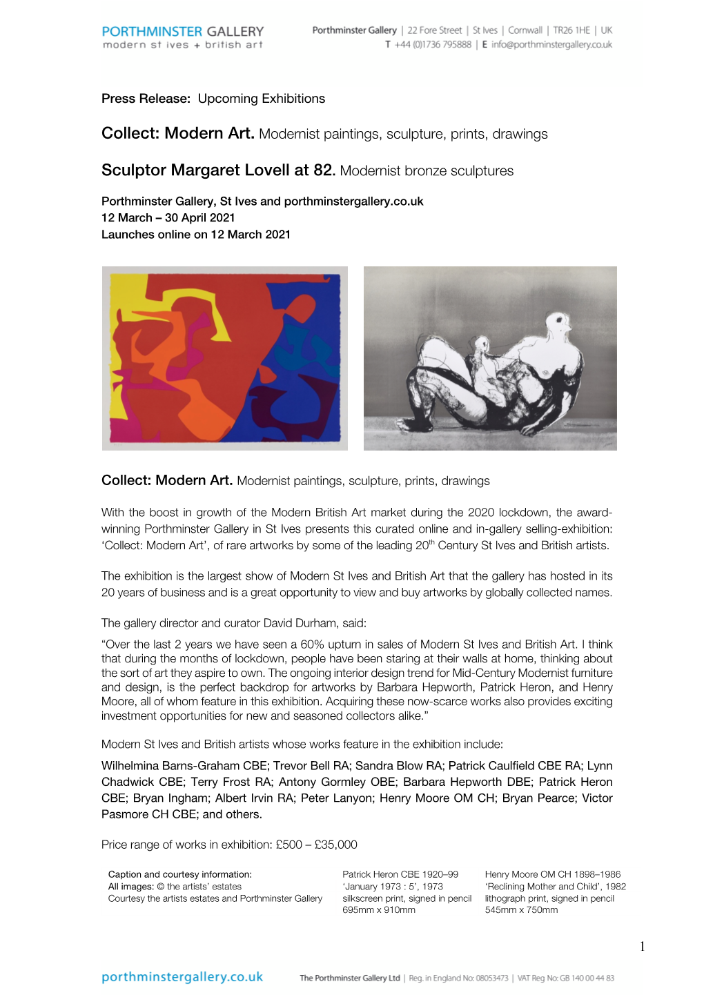 Revised Collect Modern Art & Margaret Lovell at 82 Press