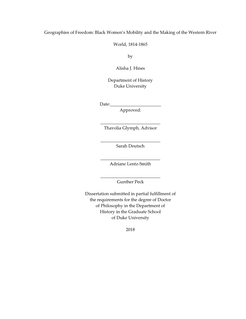 Geographies of Freedom HINES V.Final Submission