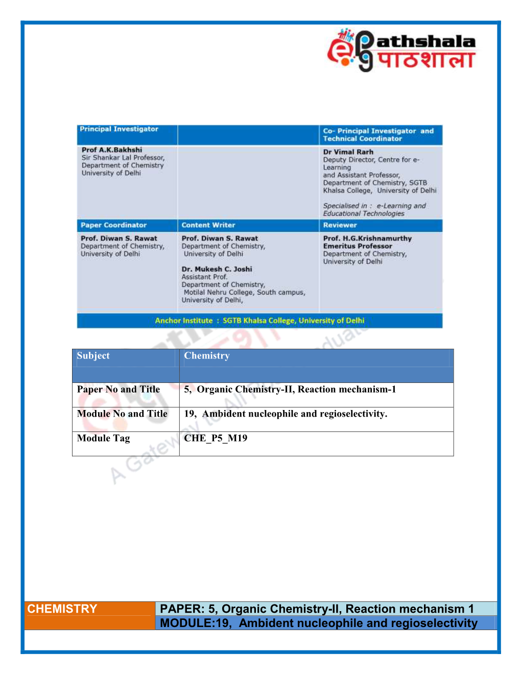 Bsc Chemistry