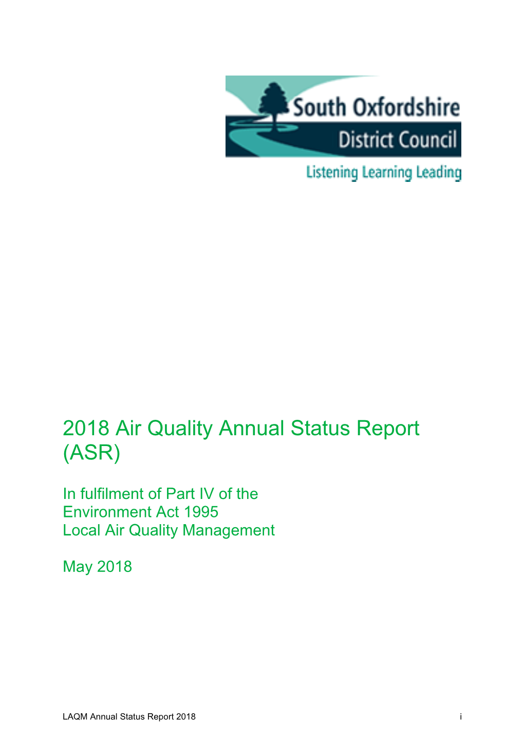 2018 Air Quality Annual Status Report (ASR)