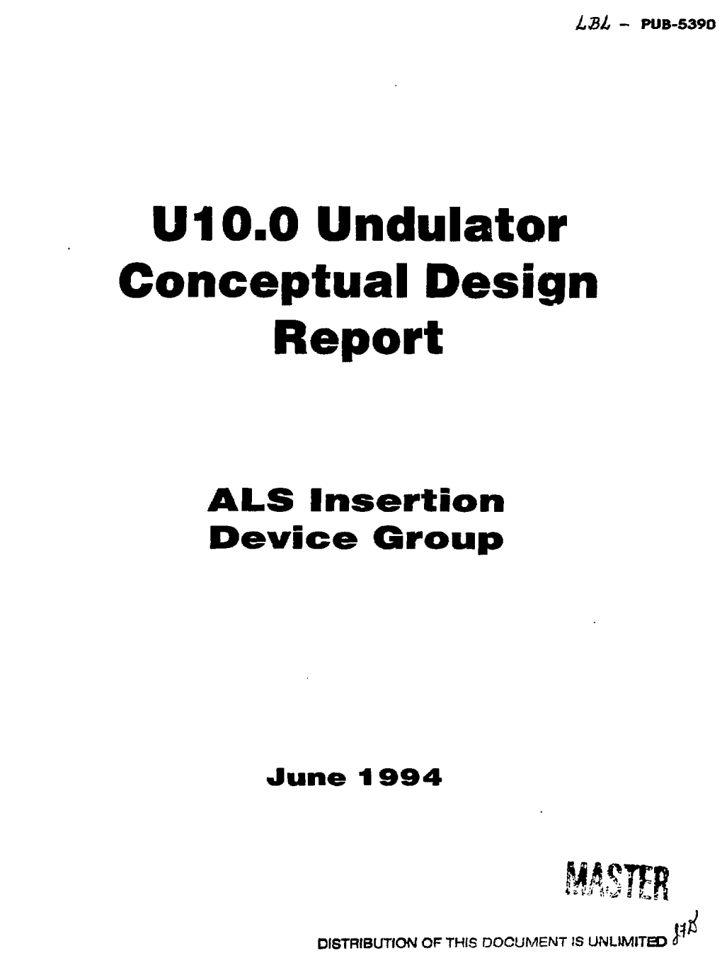 U10.0 Undulator Conceptual Design Report
