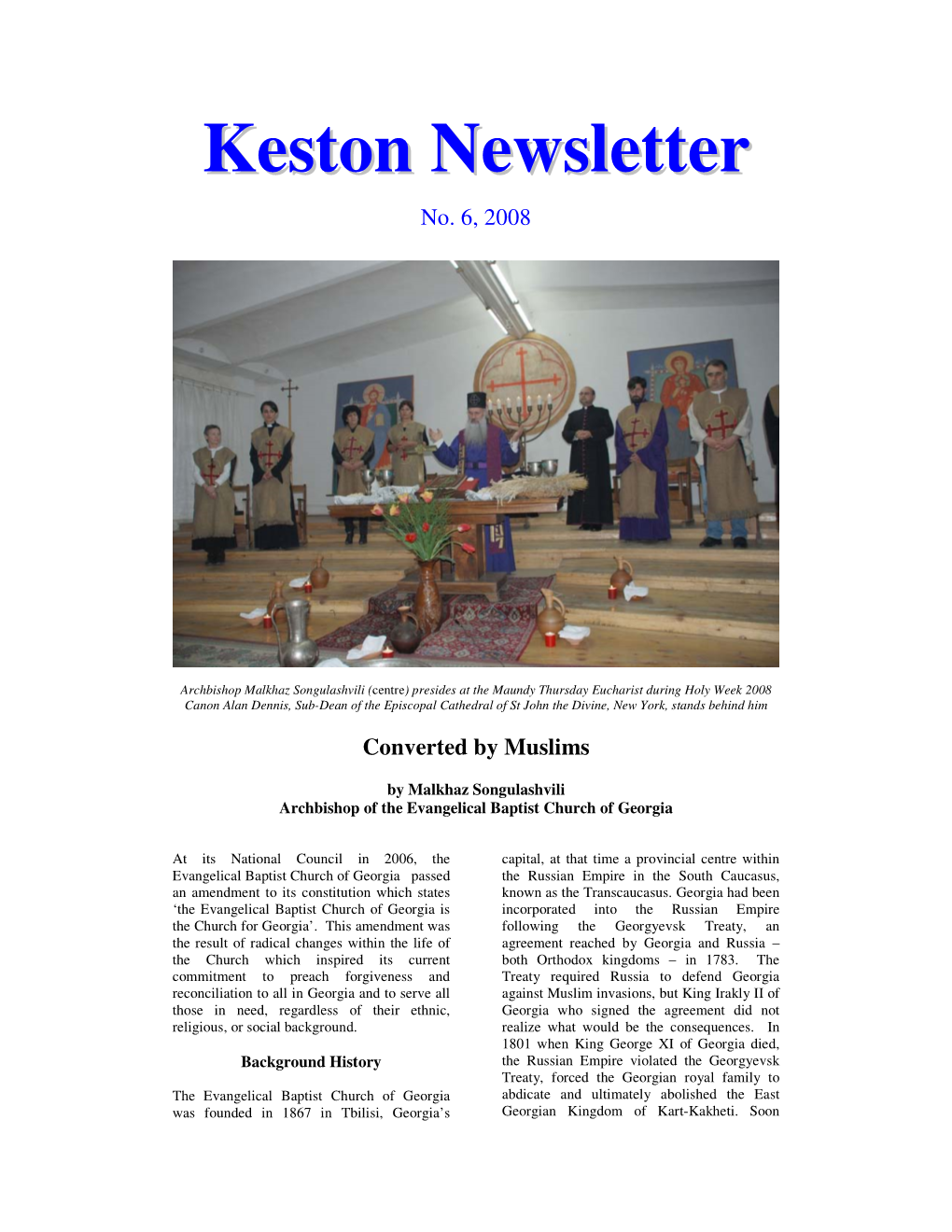 Newsletter No 6 2008