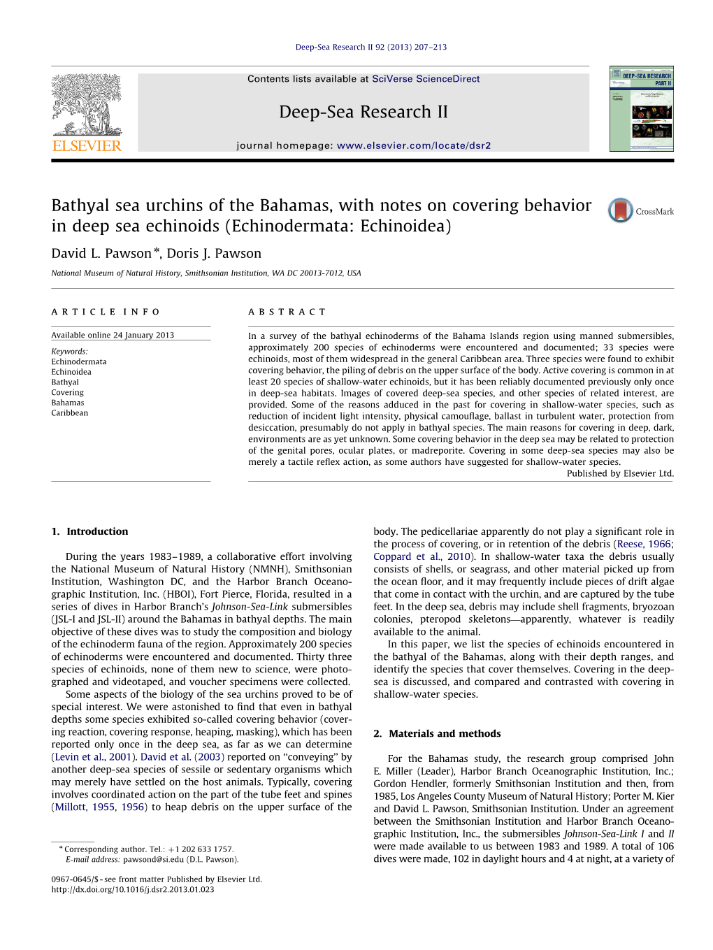 Bathyal Sea Urchins of the Bahamas, with Notes on Covering Behavior in Deep Sea Echinoids (Echinodermata: Echinoidea)