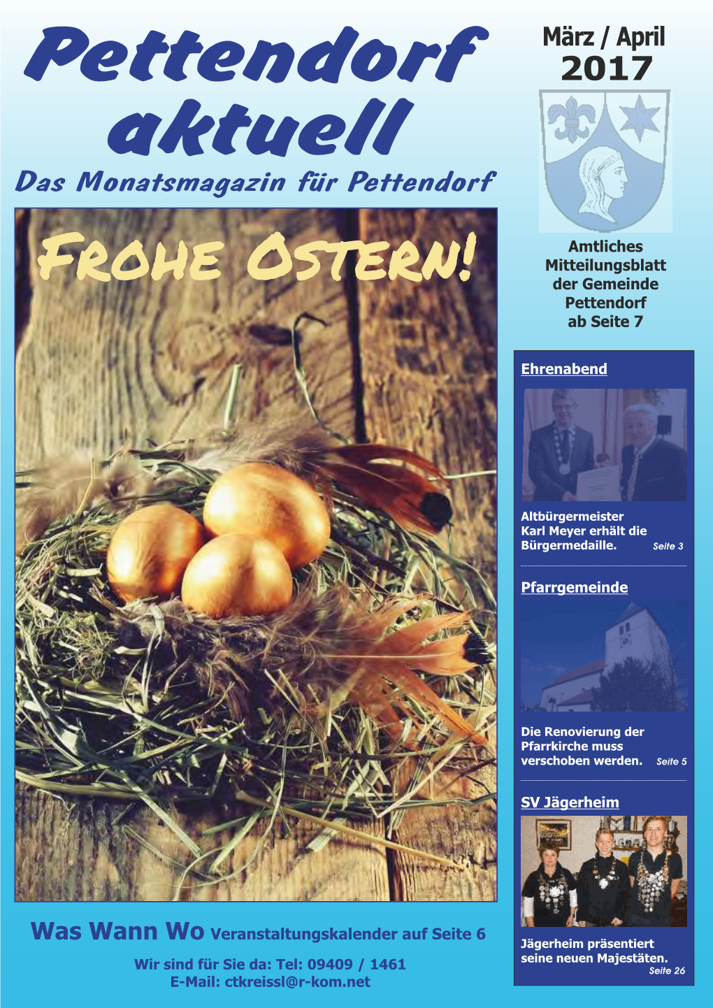 Frohe Ostern! Mitteilungsblatt Der Gemeinde Pettendorf Ab Seite 7