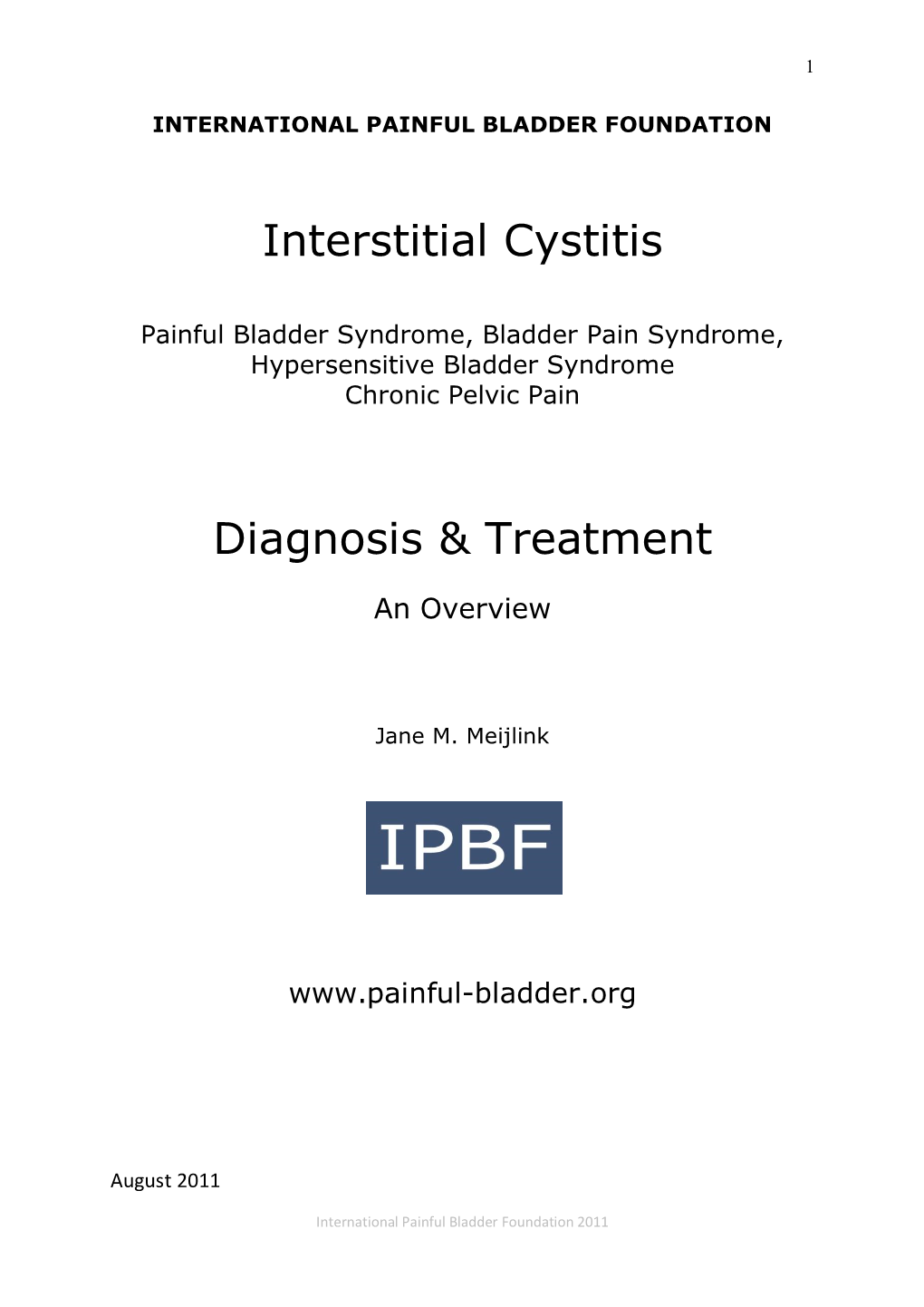 Interstitial Cystitis Diagnosis & Treatment