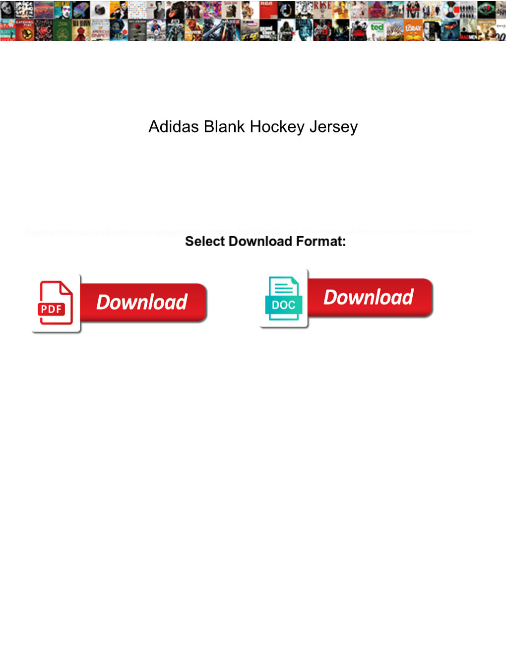 Adidas Blank Hockey Jersey