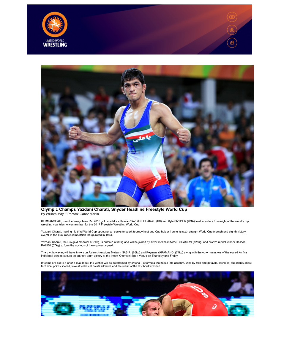 Olympic Champs Yazdani Charati Snyder Headline Freestyle World