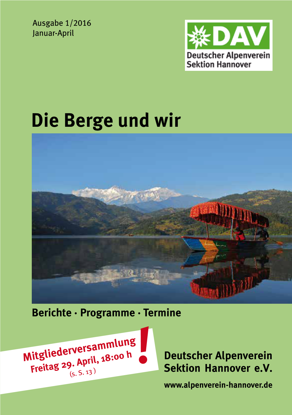 Die Berge Und Wir Heft 1/2016