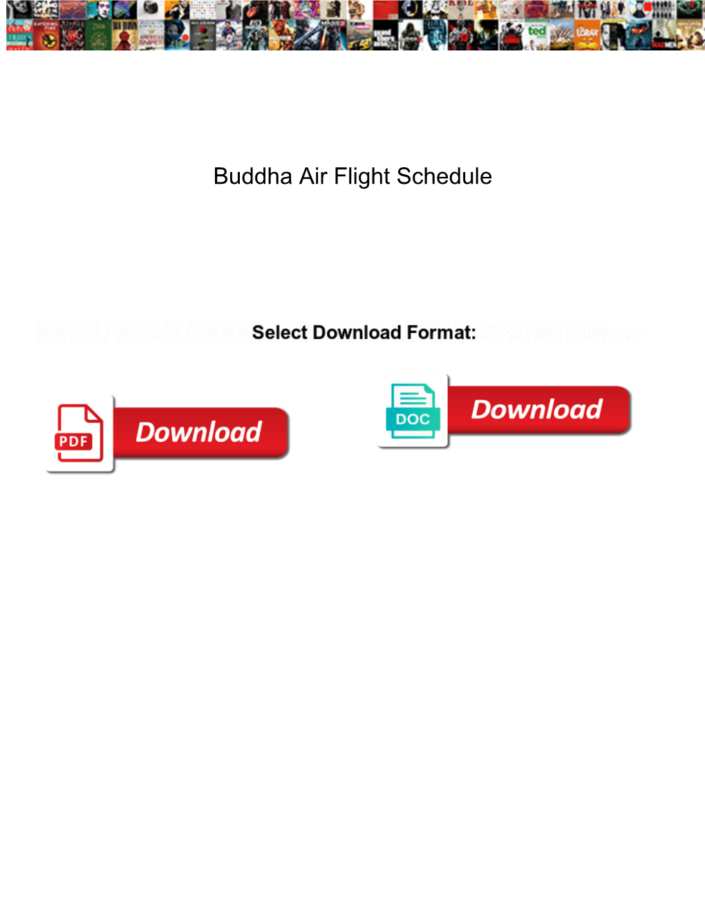 Buddha Air Flight Schedule