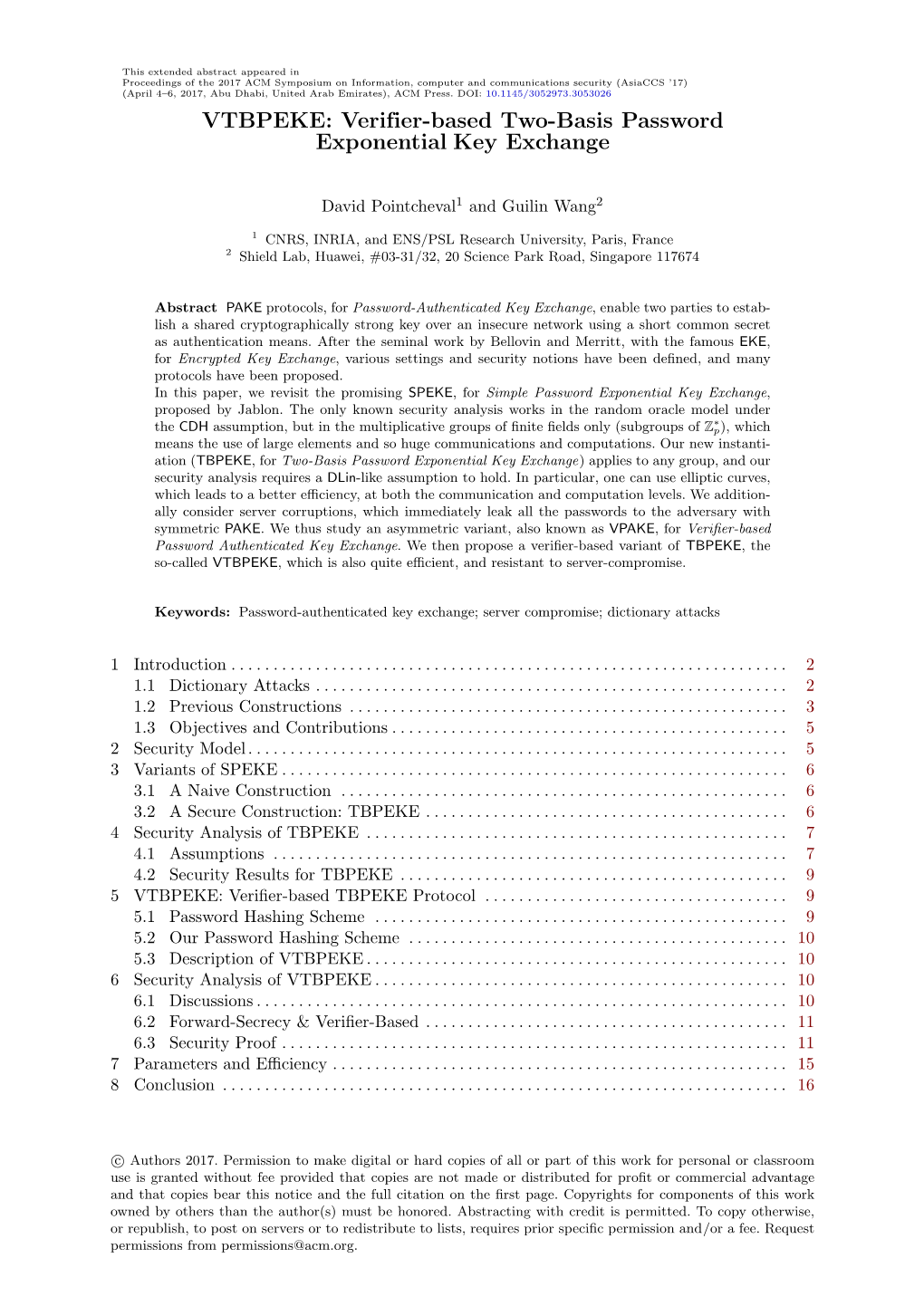 VTBPEKE: Verifier-Based Two-Basis Password Exponential Key Exchange