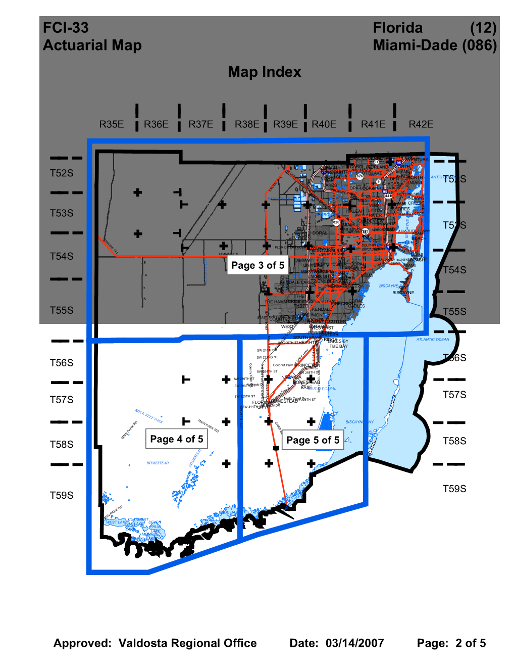 FCI-33 Actuarial Map Florida (12) Miami-Dade (086) Map Index