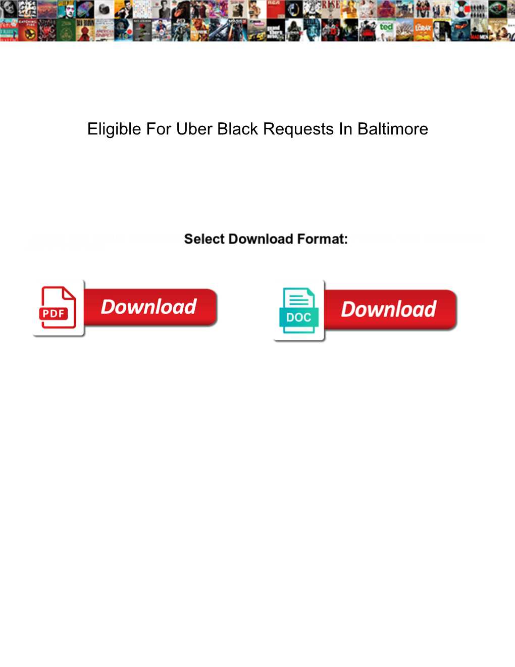 Eligible for Uber Black Requests in Baltimore