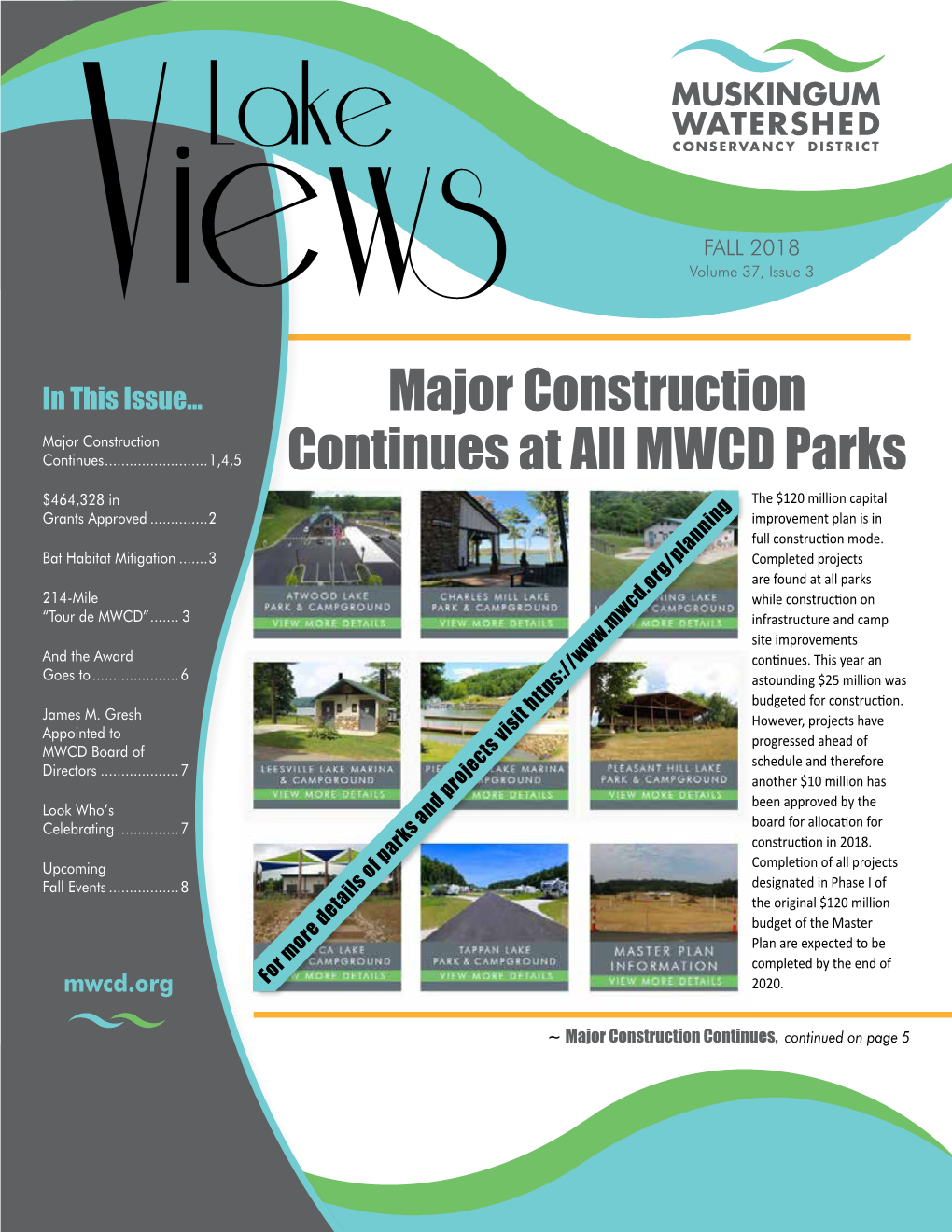 Major Construction Continues at All MWCD Parks