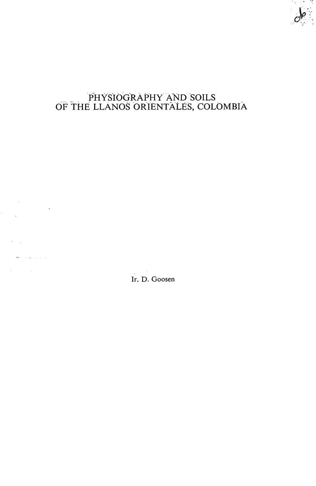 Physiography and Soils of the Llanos Orientäles, Colombia