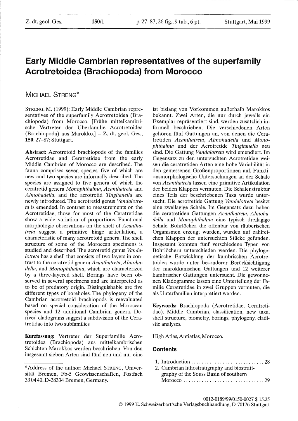 Early Middle Cambrian Representatives of the Superfamily Acrotretoidea (Brachiopoda) from Morocco