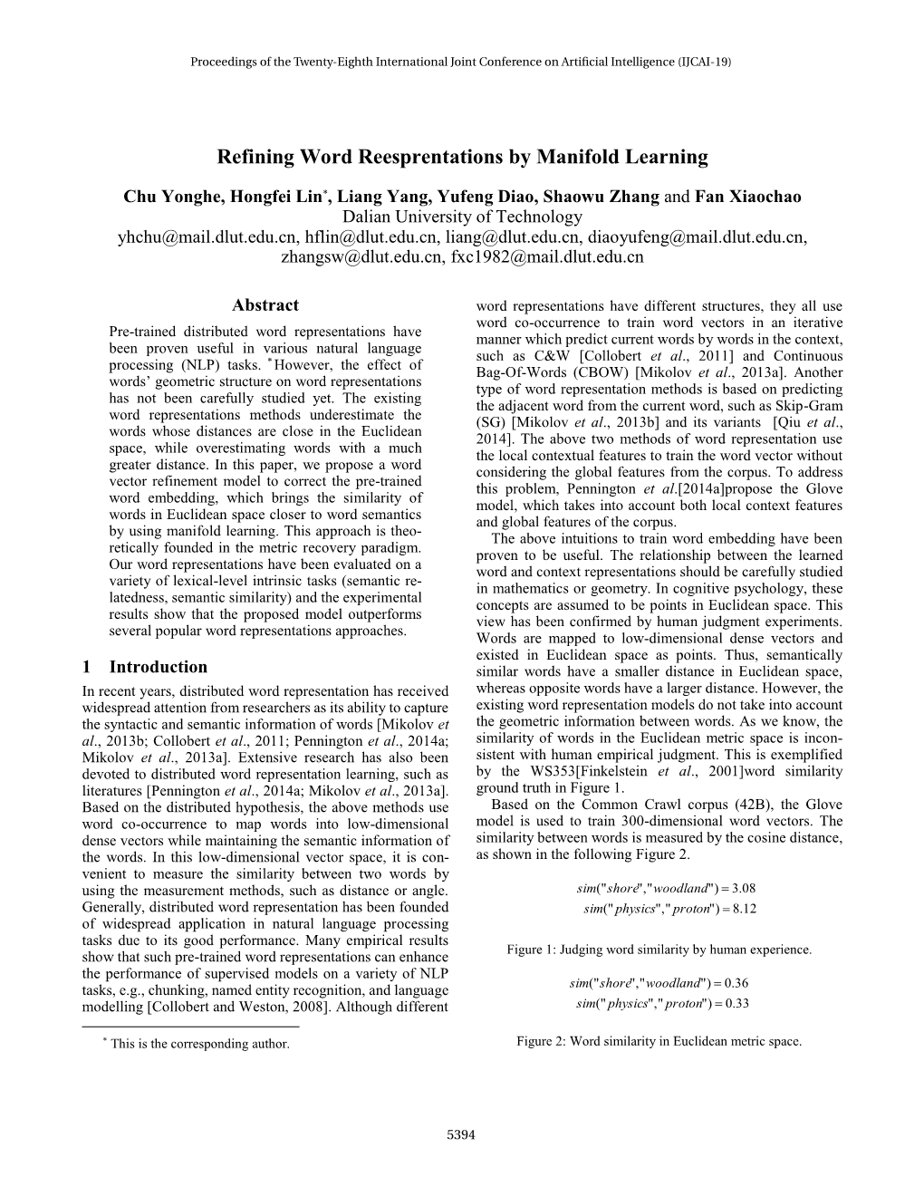 Refining Word Representations by Manifold Learning