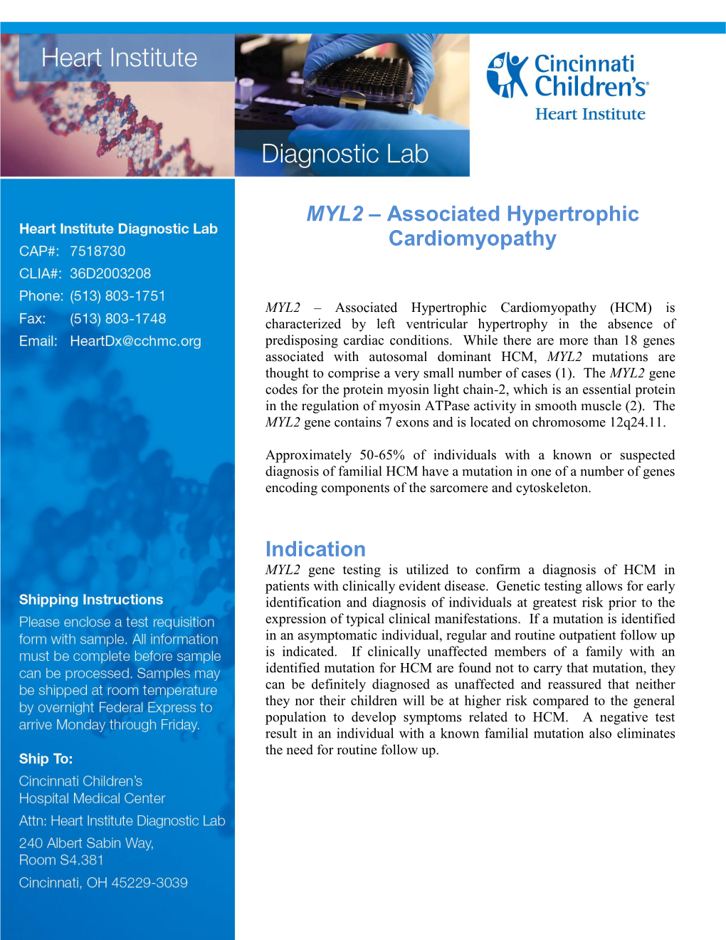 MYL2 – Associated Hypertrophic Cardiomyopathy