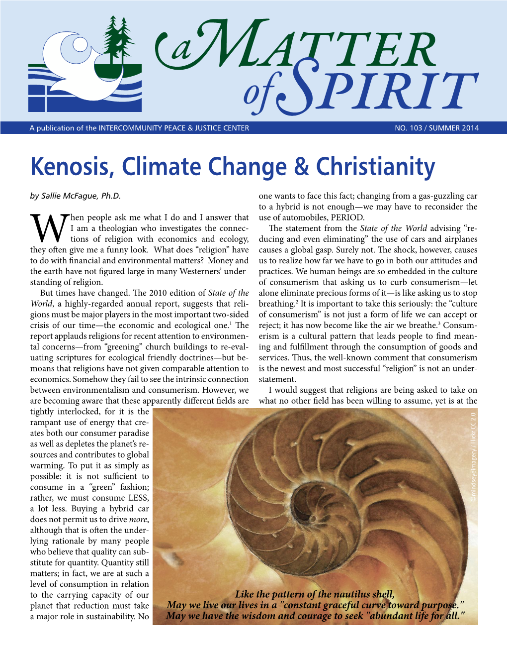 Kenosis, Climate Change & Christianity