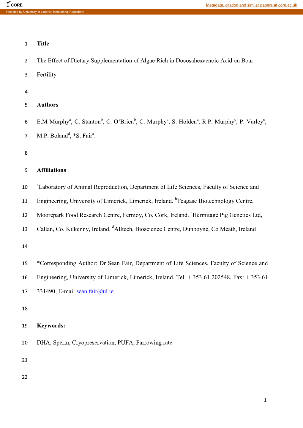 Title the Effect of Dietary Supplementation of Algae Rich In