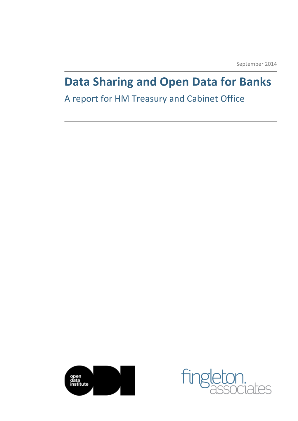 Report on Data Sharing and Open Data for Banks