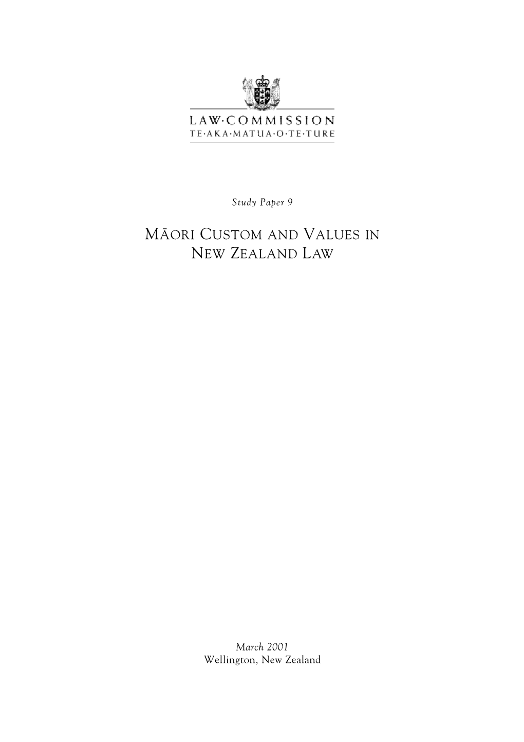 SP9 Māori Custom and Values in New Zealand Law (PDF)