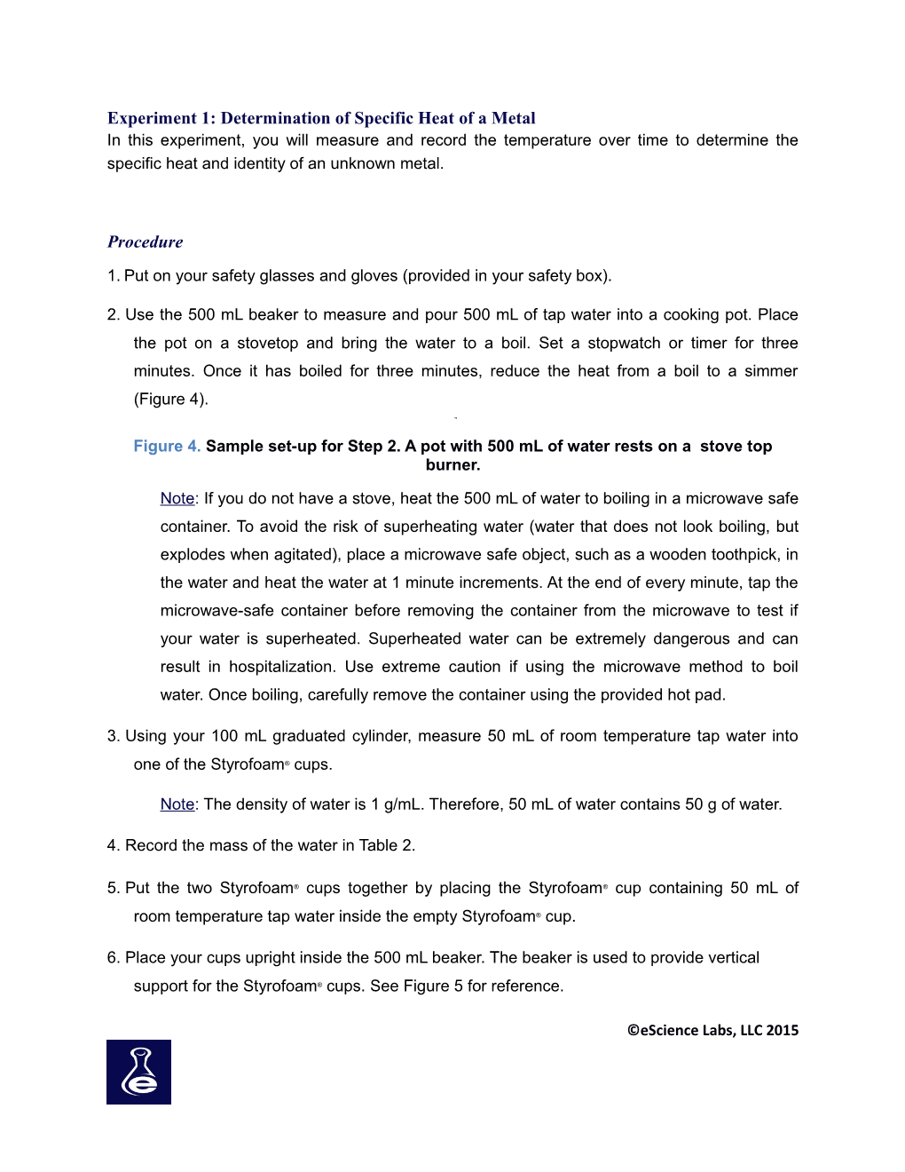 Experiment 1: Determination of Specific Heat of a Metal