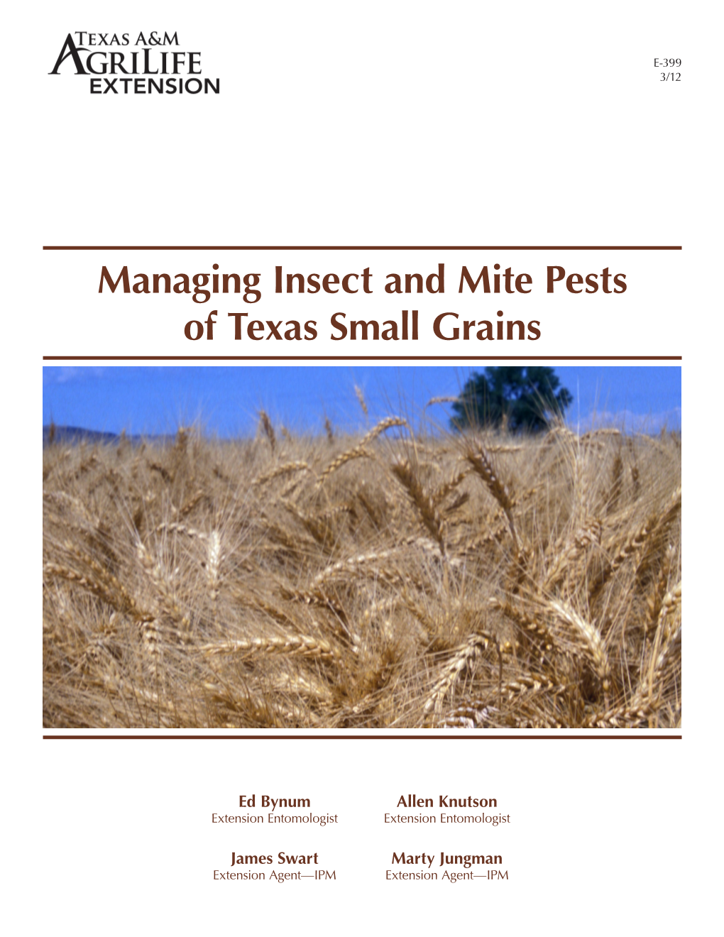 Managing Insect and Mite Pests of Texas Small Grains