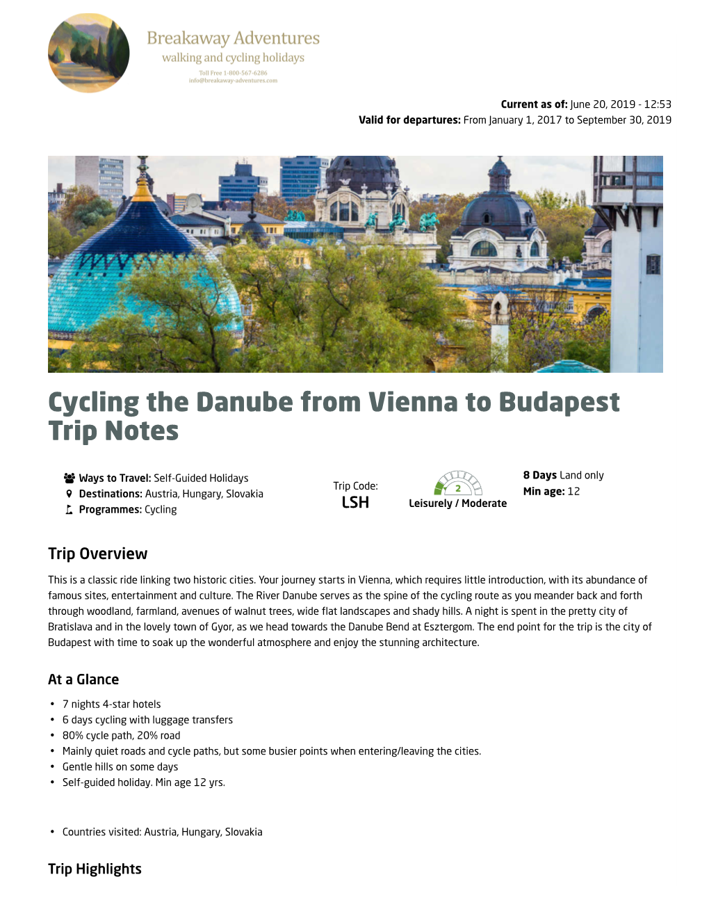 Cycling the Danube from Vienna to Budapest Trip Notes