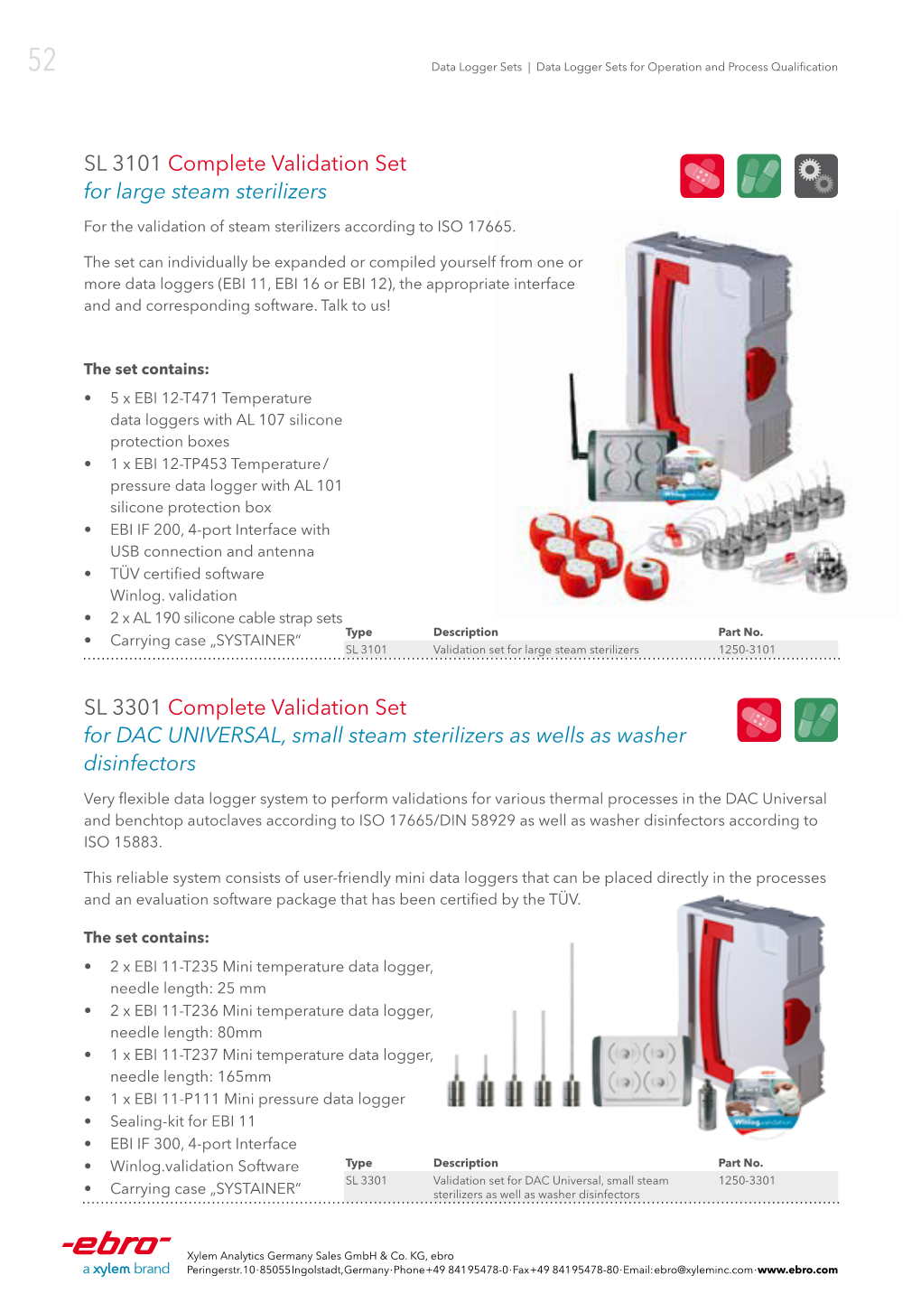 SL 3101 Complete Validation Set for Large Steam Sterilizers SL 3301