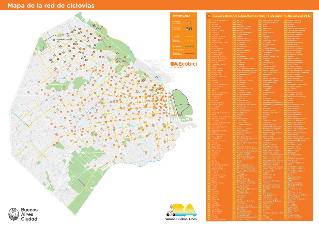 Mapa De La Red De Ciclovías