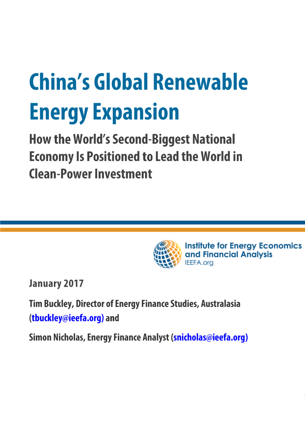 China's Global Renewable Energy Expansion