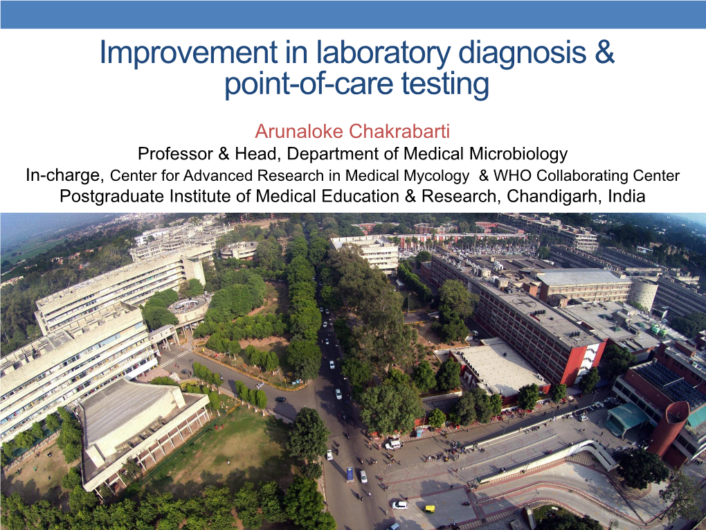 Improvement in Laboratory Diagnosis & Point-Of-Care Testing